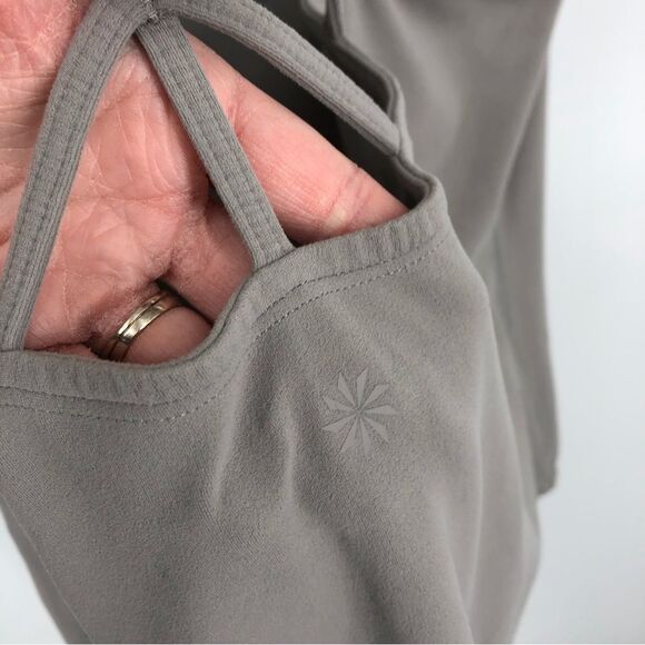 Athleta Halasana Macrame Tank Womens Large Silver Grey - Picture 6 of 9